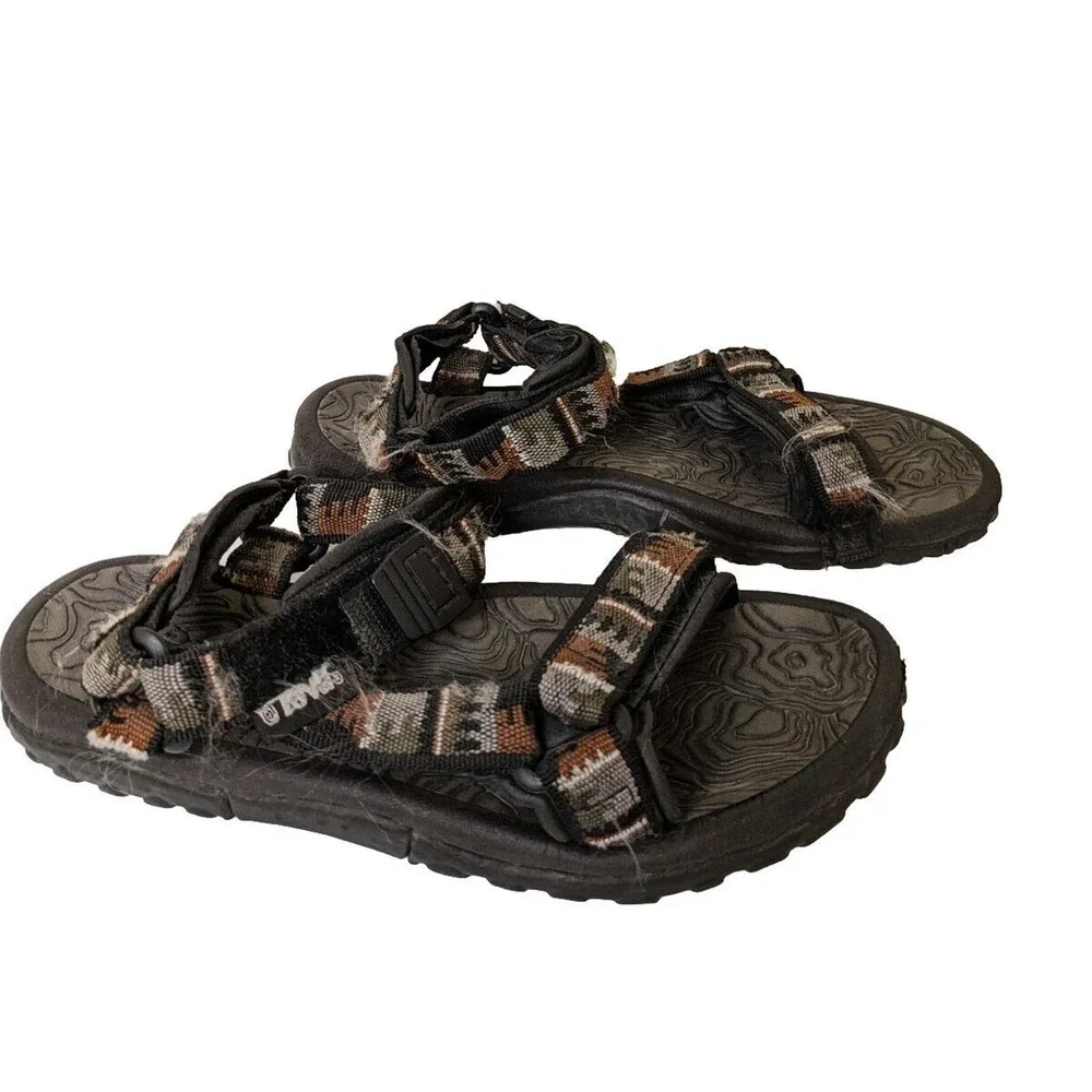 Teva Women's Sandals Brown Gray Adjustable Hook & Loop Straps Size 7.5/8. - Picture 1 of 7
